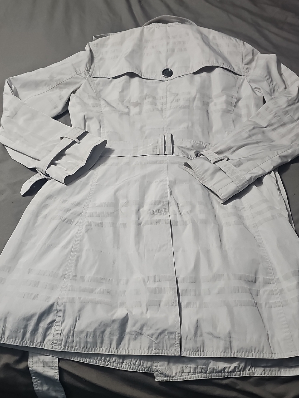 Burberry Light Gray Double-Breasted Trench Coat - Picture 11 of 15